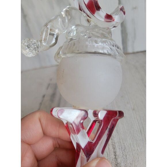 Snowman Joy candy cane striped face ornament Xmas decor - Picture 8 of 11